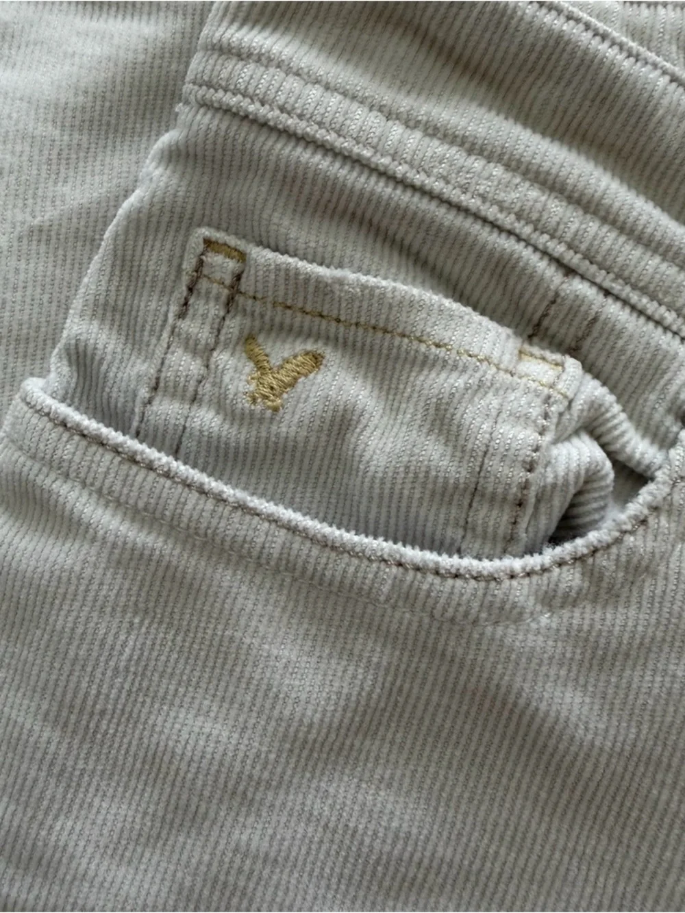 American Eagle Y2K Pants 4 | Low Rise Cream Corduroy Flare